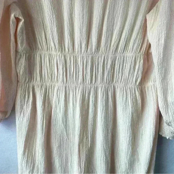 CALVIN KLEIN Womens Pink Stretch Textured Ruffled 3/4 Sleeve Midi‎ Dress Size 14 - Picture 9 of 14